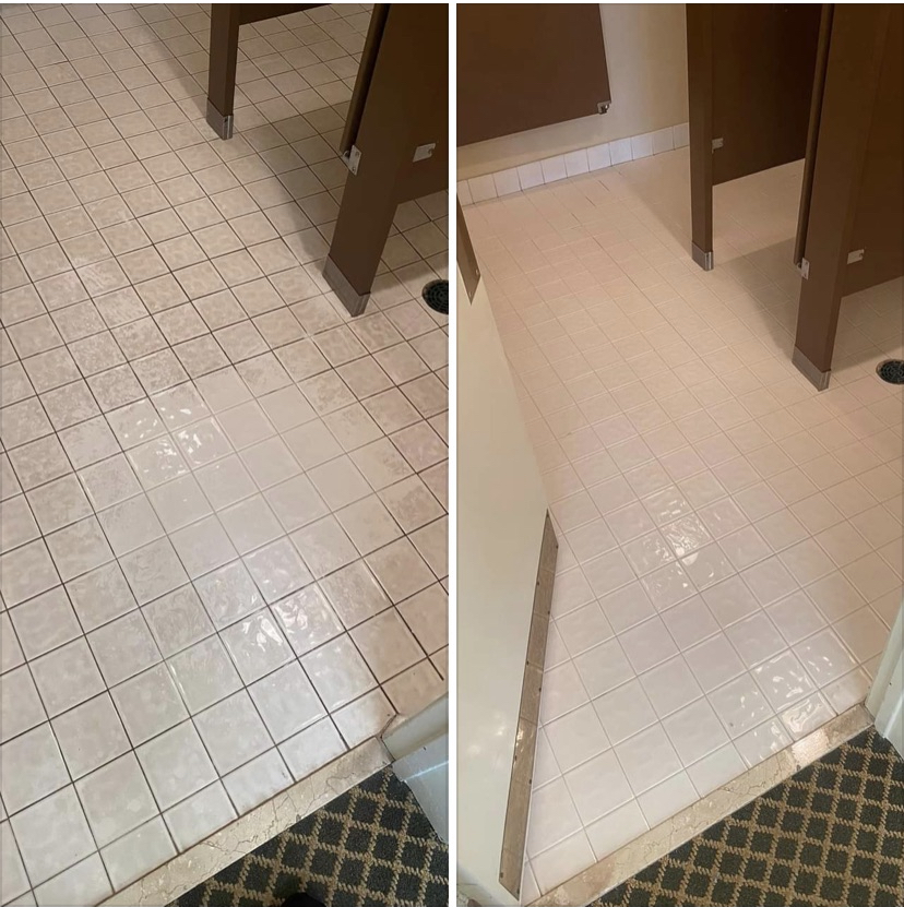 commercial property tile cleaning before and after