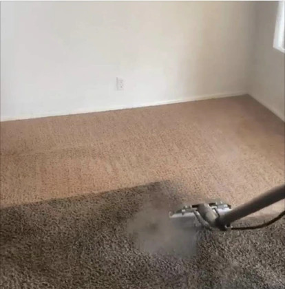 Carpet Cleaning Solution with steam, before and after comparison